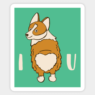 I Heart You Corgi Sticker